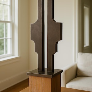 Brutalist Metal Sculpture for Decoration, Art Deco Garden Sculpture, Unique Garden Gift, Modern Brutalist Metal Sculpture, Outdoor art