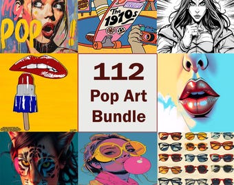 112 High-Resolution Pop Art Prints: Retro Graffiti Designs (Digital Download)