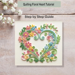 Quilling Heart-zelfstudie: knutselcadeau voor moeder (inclusief pdf-gids, direct downloaden)