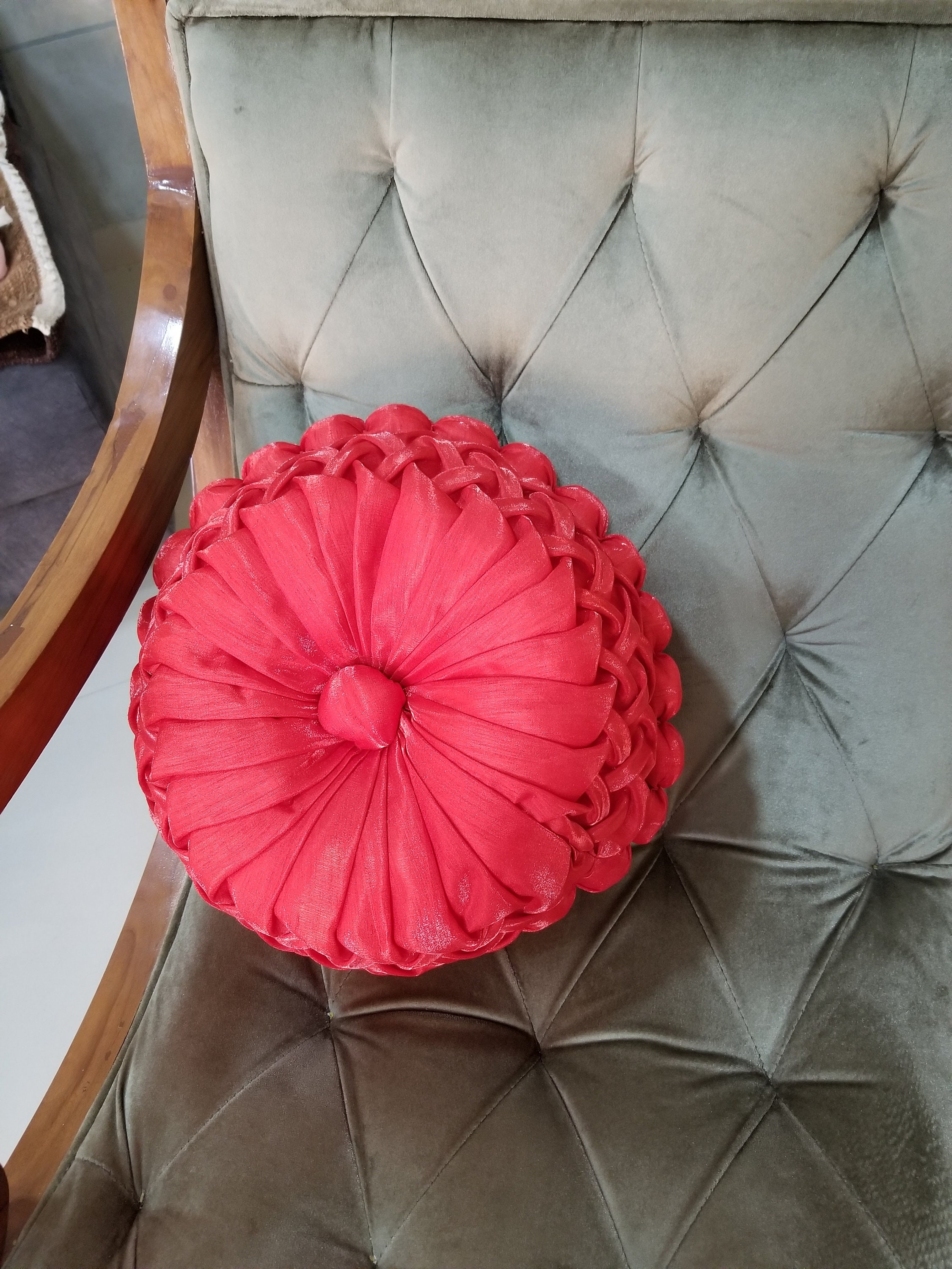 Red Round Pillow Throw Pillow Pillow for Housewarming Gift Etsy