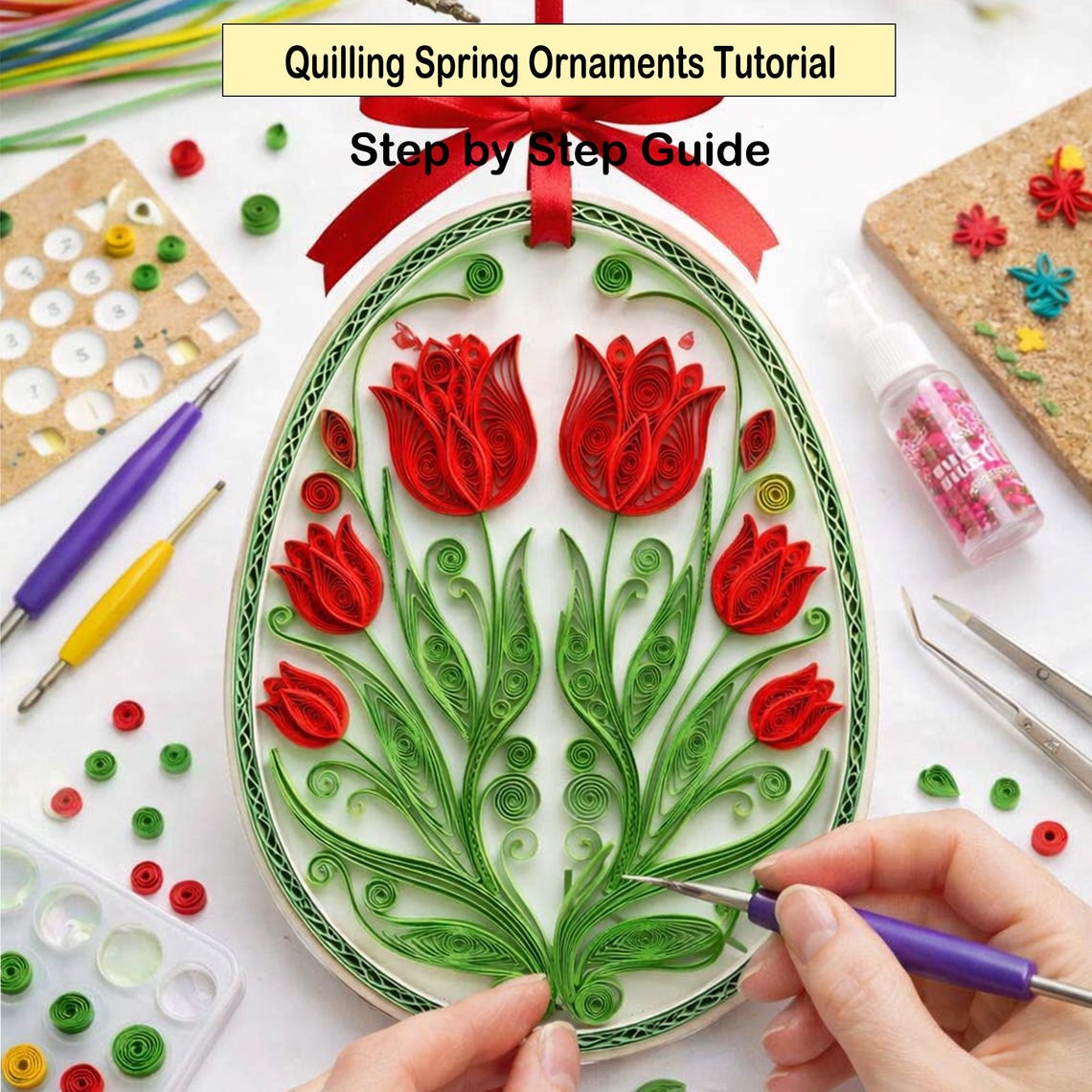 Quilling Spring Ornaments Tutorial: DIY Beginner Art Kit (digital ...