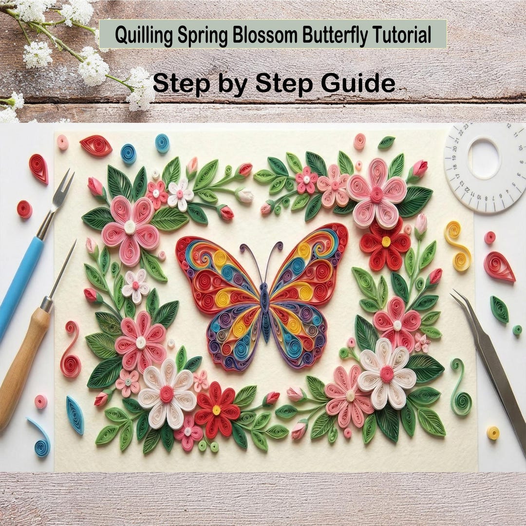 Quilling Spring Blossom Butterfly Tutorial: Paper Craft Kit (PDF ...