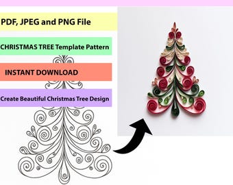 Christmas Tree Quilling Template: Paper Craft Art Pattern (PDF Download)