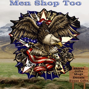 American Flag Eagle Vinyl Sticker: Americana 4th of July Decal