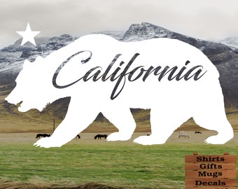 California State Grizzly Bear Decal, vinyl, sticker, car, logo, design, cali, decals, stickers