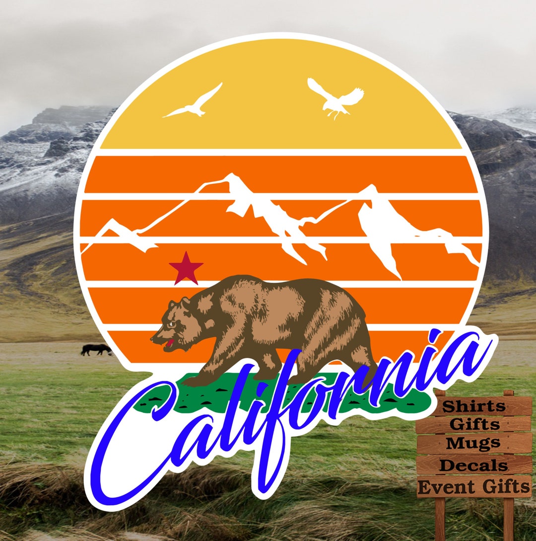 California State Grizzly Bear Decal, Vinyl, Sticker, Car, Logo, Design ...