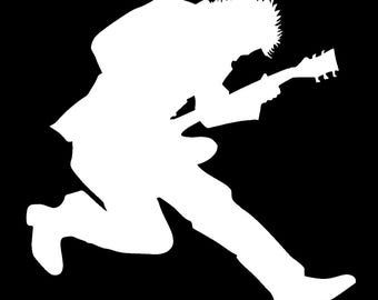 Rock Star Guitar Player Vinyl Decal - 47 Colors