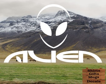Alien Permanent Decal for windows, computers, anything with a flat surface.