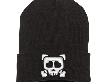 Beanie mit besticktem Herz Skull | Mütze | Beanie mit Bündchen | Wintermütze