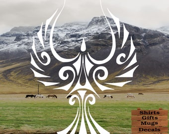 Tribal Phoenix Bird Decal for windows, computers, anything with a flat surface.