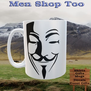 Anonymous | V for Vendetta | Guy Fawkes | 15 oz Coffee Tea Mug | Microwave & Dishwasher Friendly