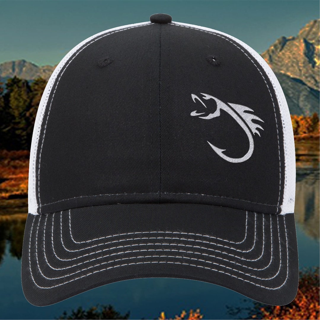 Embroidery, Fish Hook Hat, Fishing Cap, Fisher Cap, Fisherman Baseball