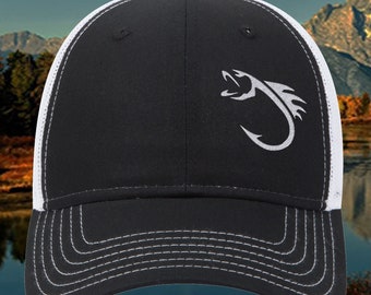 Stickerei, Fischhakenhut, Fischermütze, Fischermütze, Fischer-Baseballmütze Geschenk, Geschenk für Fischer, Sportfischerhut