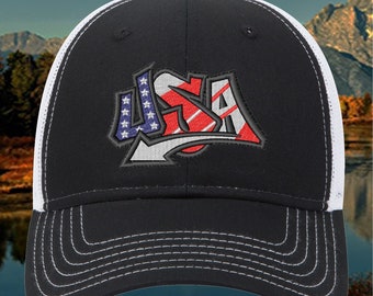 Embroidered 3D Puff &quot;USA&quot; Baseball Hat, Trucker Hat
