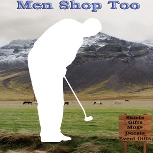 Male Golfer Golfing Putting, Sticker Decal