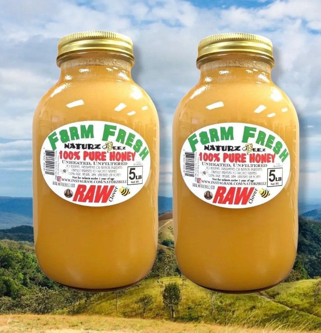 RAW HONEY 2 Pack 5lbs Each 100% Pure Raw Unfiltered CLOVER Honey 5LB ...