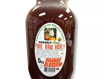 Orange Blossom Honey 5 lbs 100% Pure, Raw, Unfiltered USA ORANGE BLOSSOM Honey 5lb