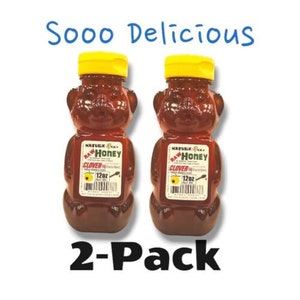 Raw CLOVER HONEY BEAR 24oz 2 Jars 12oz Each 100% Pure