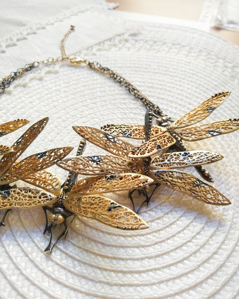 Dragonfly Necklace. Burning man jewelry. Necklace for Etsy