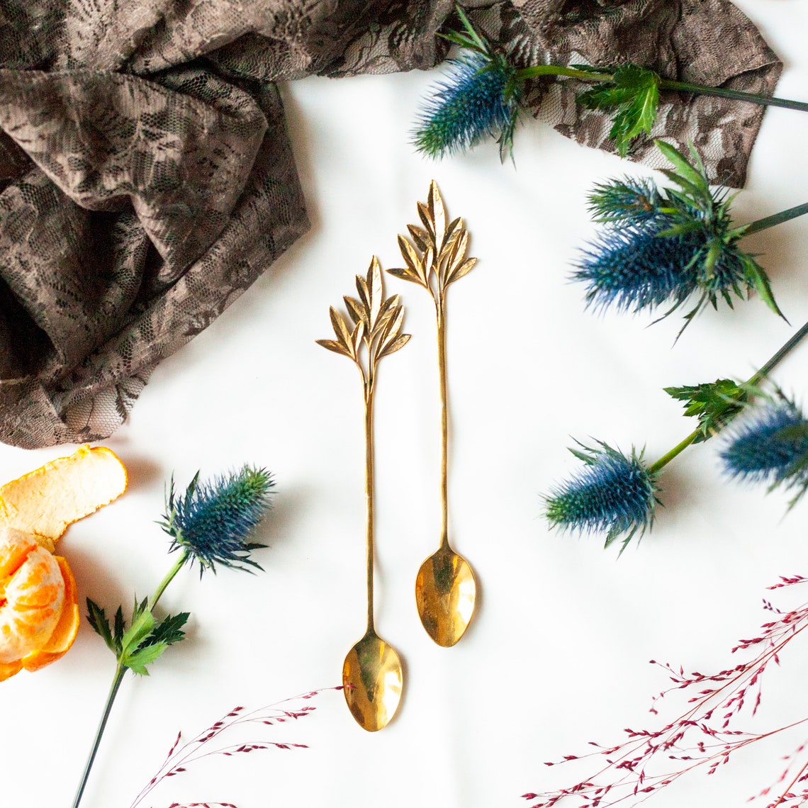 Decorative spoon for cocktails. Rustic spice spoon. Gift for Etsy