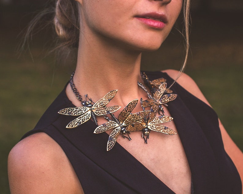 Dragonfly Necklace. Burning Man Jewelry. Necklace for Etsy