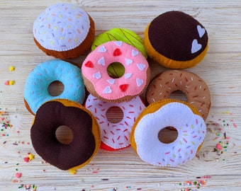 Colored felt donut toys, gifts for kids