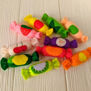 Toy candy felt, sweets felt, toy food, play candy Christmas gifts for kids Candy garland