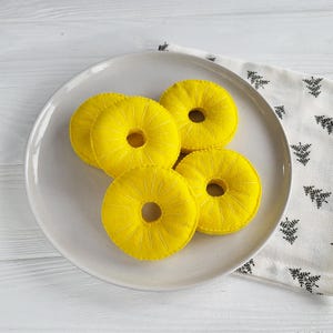 Handmade Felt Pineapple Slices for Pretend Play