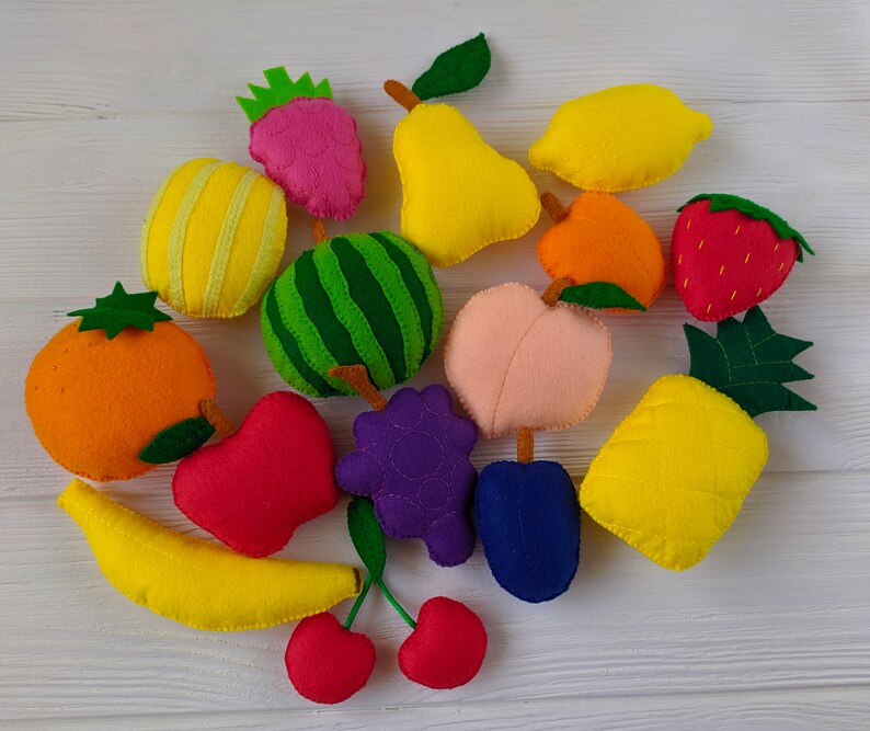 Felt Fruit toy fruits soft fruit felt food play Etsy