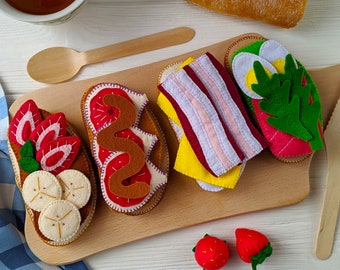 Felt play food sandwiches for kids