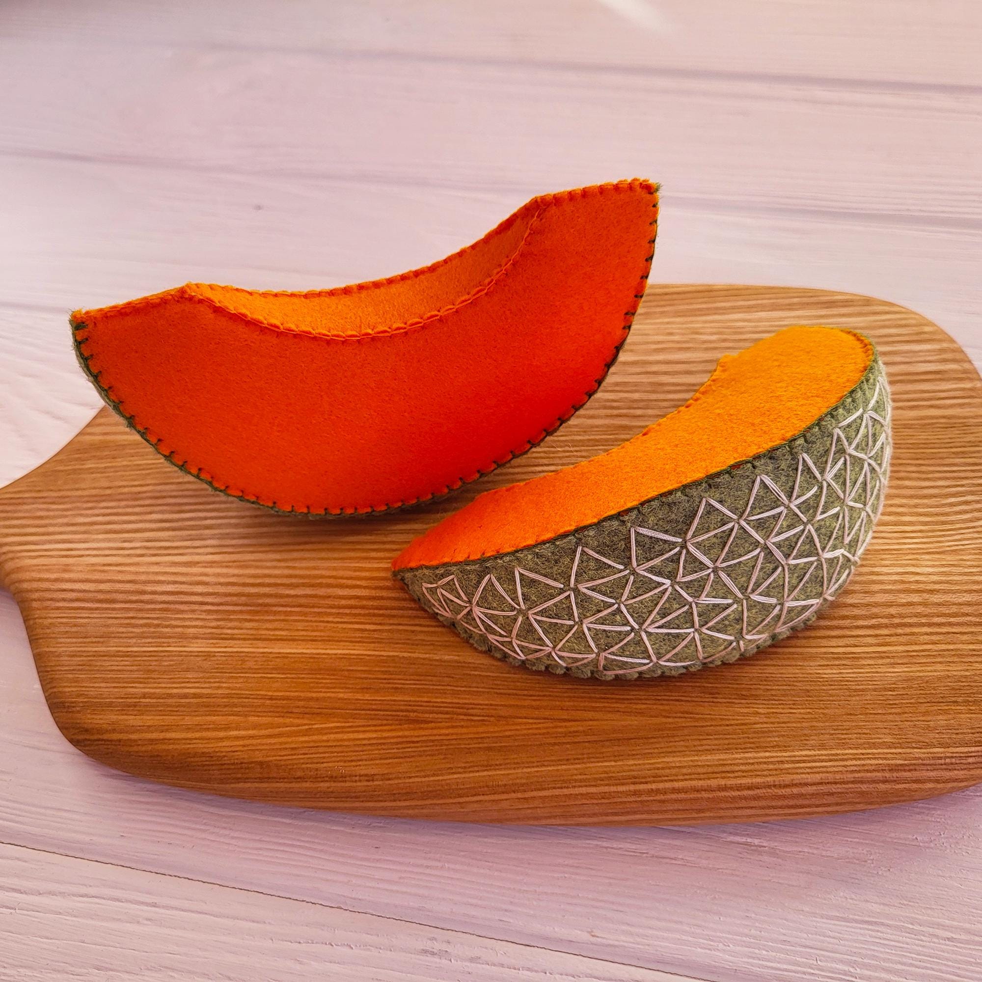 Pretend Play Felt Melon Slice, Toy Cantaloupe - Etsy