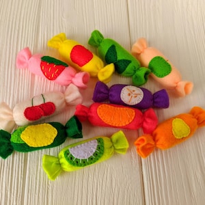 Felt candy toy, colorful play food sweet Christmas gift for kids