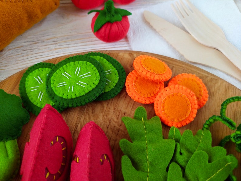 Felt vegetables kitchen educational game felt food toys Etsy