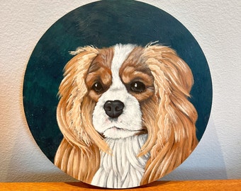 Custom Acrylic Pet Dog Cat Portrait Round 8 x 8