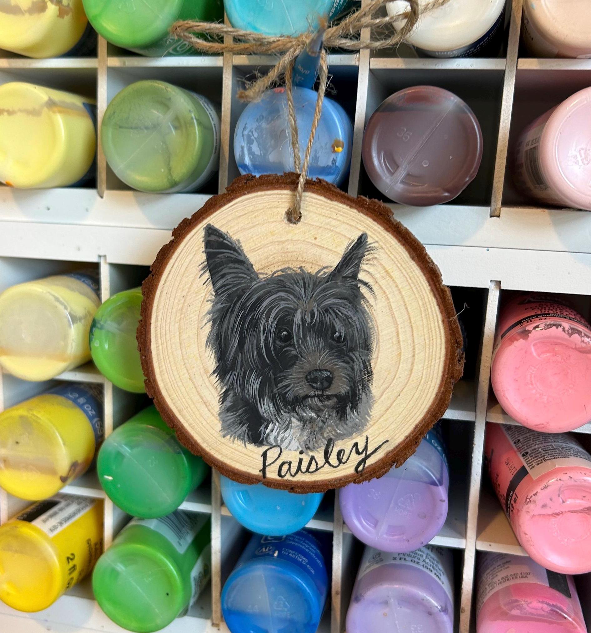 Custom Pet Portrait Ornaments, hand painted pet ornament, personalized pet memorial, pet lovers gift, custom dog portrait