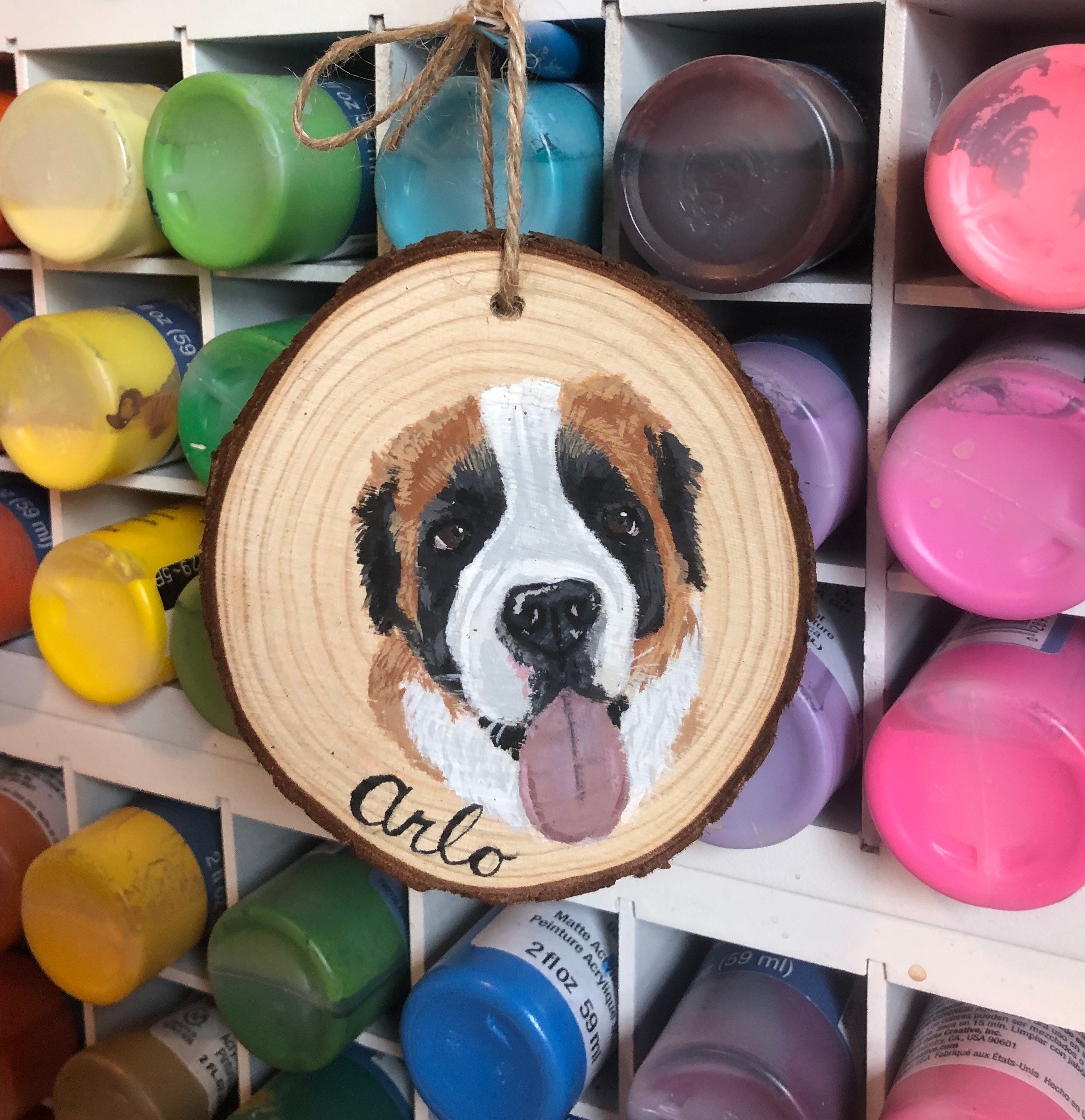 Custom Pet Portrait Ornaments, hand painted pet ornament, personalized pet memorial, pet lovers gift, custom dog portrait