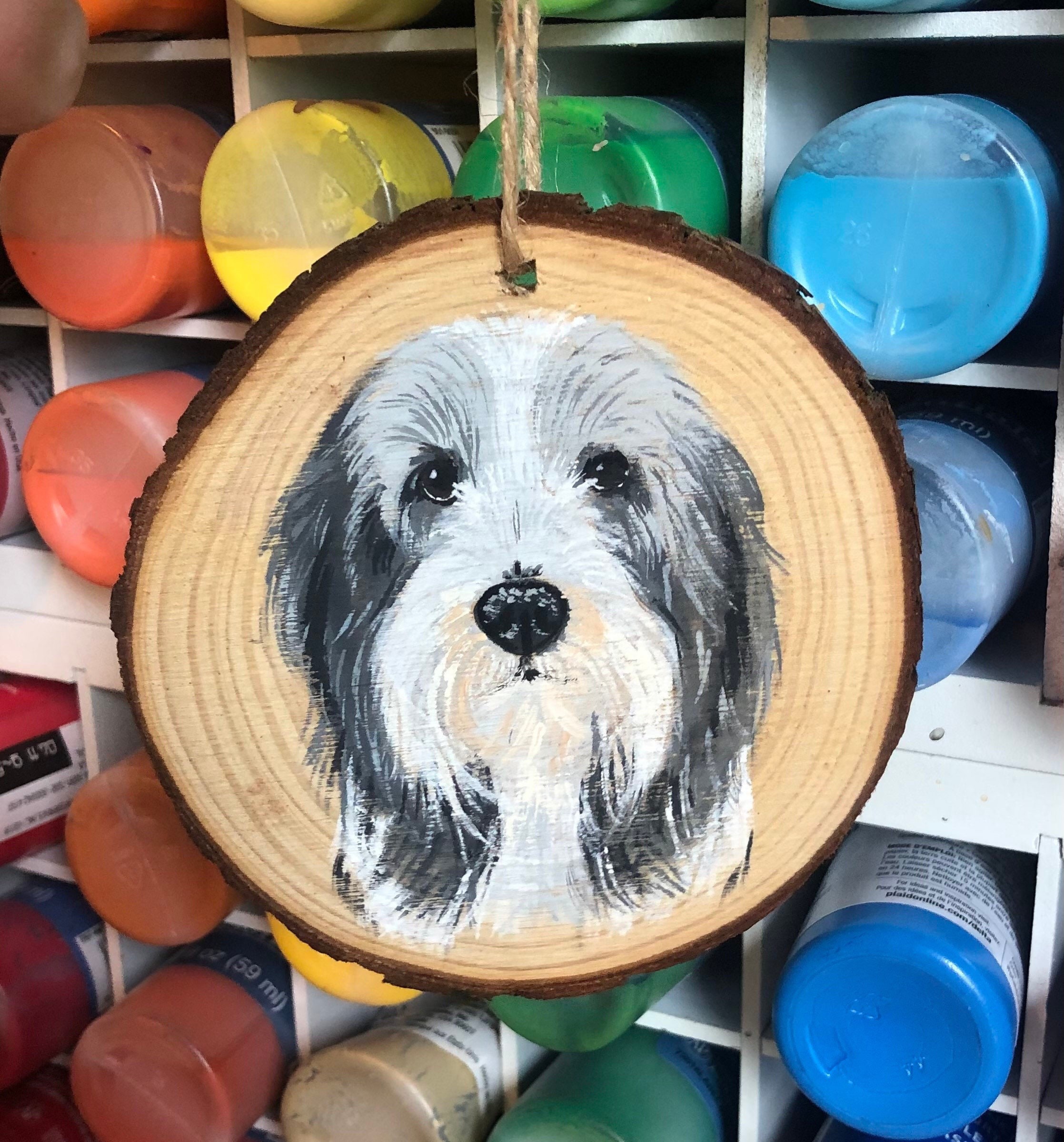 Custom Pet Portrait Ornaments, hand painted pet ornament, personalized pet memorial, pet lovers gift, custom dog portrait