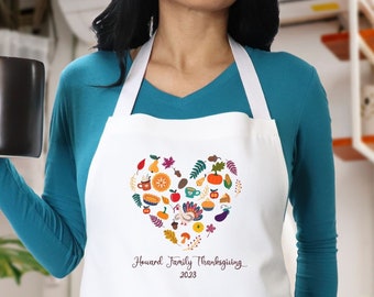 Personalized Thanksgiving Apron, Customized Fall Kitchen Apron, Baking Apron for Thanksgiving, Cooking Apron, Custom Apron Mom Gift