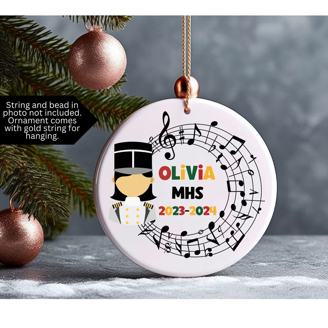 Personalized Marching Band Christmas Ornament, Drum Major Ornament