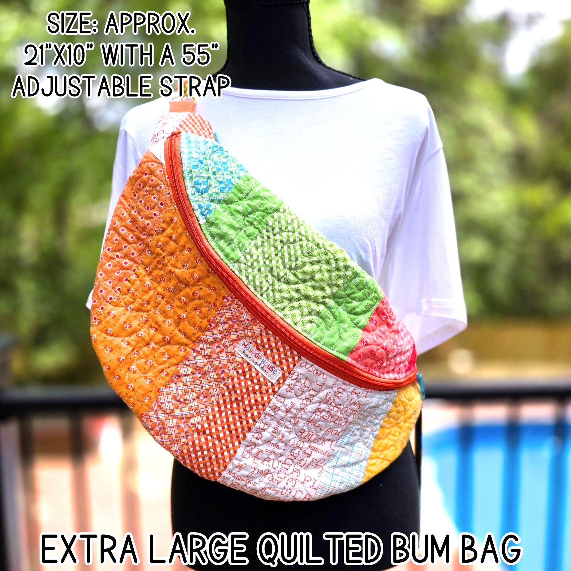 Extra Large Quilted Bum Bag, Patchwork Sling Bag, Upcycled  display picture 2