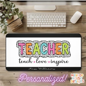 Cute Desk Mat for Teachers, Extra Large Deskmat Teacher Gift, Teacher Mouse Pad for Back to School, Personalized Teacher Gift