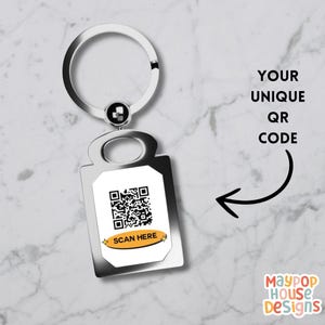 QR Code Keychain, Personalized Custom Keyring, Business Marketing Gift, Metal Keychain for Music,Payment Links, Social Media, or Websites