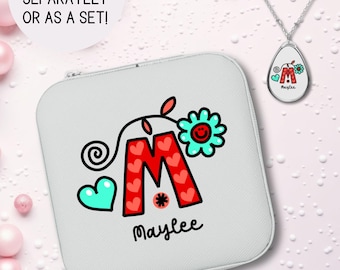 Personalized Jewelry Box for Little Girl Christmas Gift Custom Name Jewelry Organizer for Tween Birthday Custom Gift Set