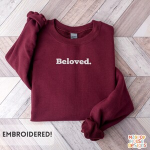 Christian Embroidered Sweatshirt, Jesus Sweatshirt, Faith Crewneck, Neutral Christian Sweater, Bible Verse Sweatshirt, Gift for Women & Men