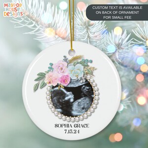 Baby Ultrasound Ornament, Custom Pregnancy Announcement Ornament, New Baby Ultrasound Ornament, Gift for Grandparent, Babys First Christmas