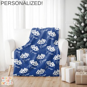 Personalized Theater Kid Blanket, Gift for Actor Actress, Musical Theater Gift Idea, Broadway Theatre Lover Gift, Drama Teacher Gift