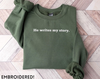 Christian Embroidered Sweatshirt, Jesus Sweatshirt, Faith Crewneck, Neutral Christian Sweater, Bible Verse Sweatshirt, Gift for Women & Men