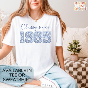 40th Birthday T-Shirt for Women, 40 and Fabulous, 40 Birthday Shirt, T-Shirt for 40th Birthday Party, Happy Fortieth Birthday Gift, 1985