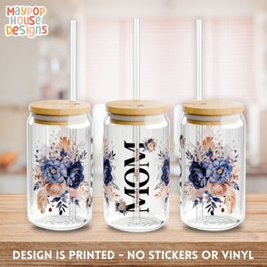 Personalized Glass Tumbler Gift For Mom For Mother&#39;s Day Gifts For Mom Custom 16 Oz Coffee Tumbler Glass Cup With Bamboo Lid and Straw