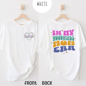 Personalized Woodwinds Mom Shirt, Marching Band Mom, Cute Band Shirt for Mom, Band Mom Tee, Woodwinds Mom, Band Mom Era Retro Wavy Text